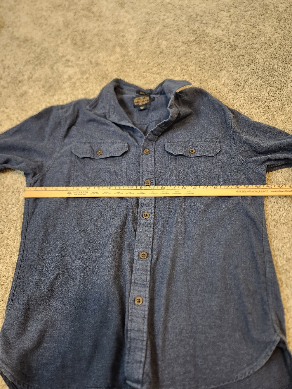 Pendleton Burnside Solid Button Down Flannel Mens Size Large - Picture 4 of 5